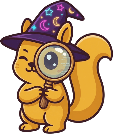 Quiz Wizard with magnifying glass